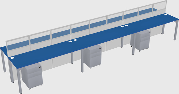 Shared rectangular cubicle