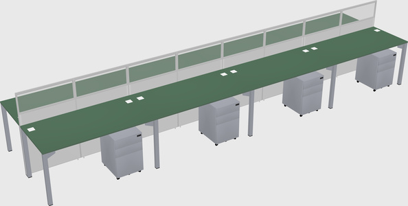 Shared rectangular cubicle