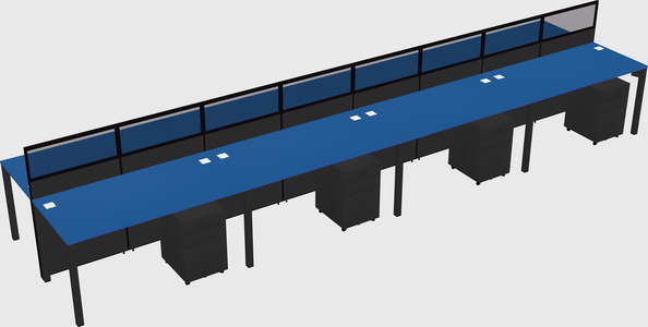 Shared rectangular cubicle