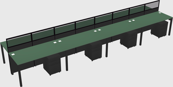 Shared rectangular cubicle