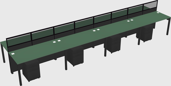 Shared rectangular cubicle