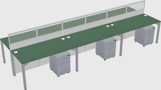 Shared rectangular cubicle