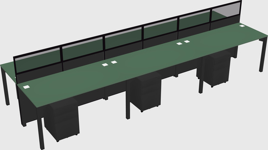 Shared rectangular cubicle