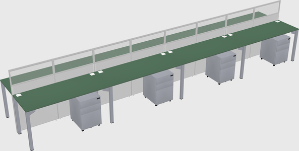Shared rectangular cubicle