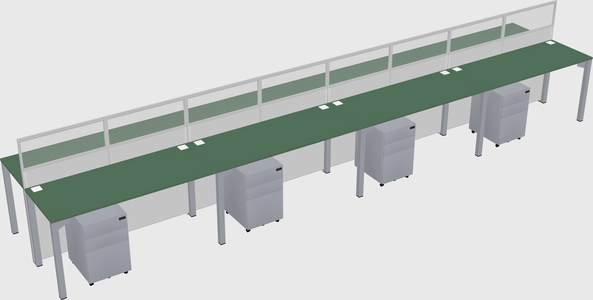 Shared rectangular cubicle