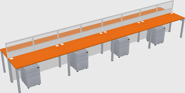 Shared rectangular cubicle