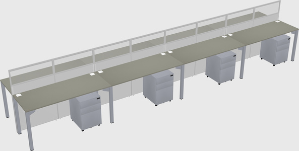 Shared rectangular cubicle