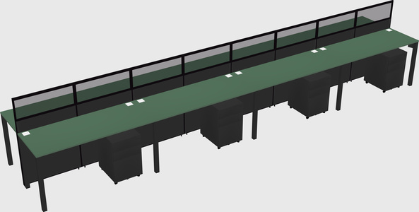 Shared rectangular cubicle