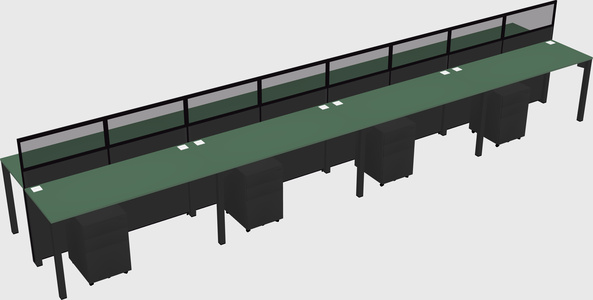 Shared rectangular cubicle