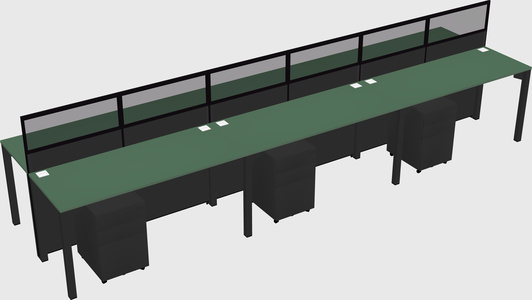 Shared rectangular cubicle