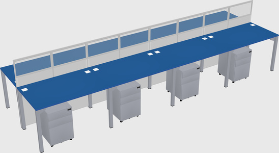 Shared rectangular cubicle