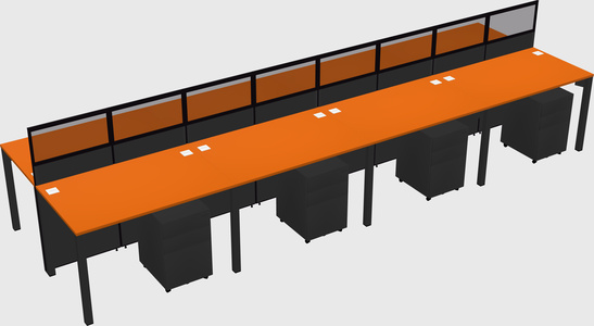 Shared rectangular cubicle