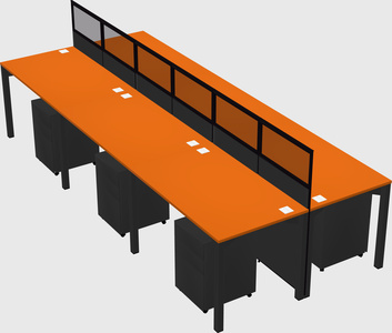 Shared rectangular cubicle