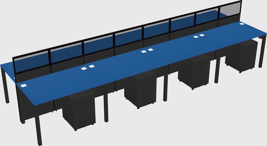 Shared rectangular cubicle