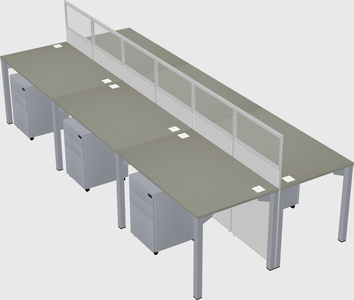 Shared rectangular cubicle