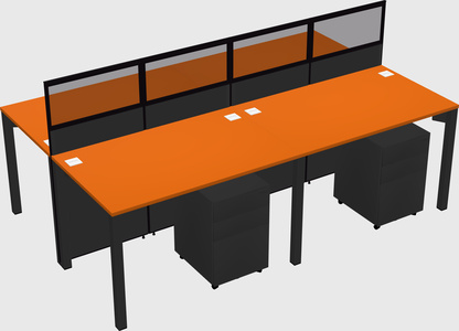 Shared rectangular cubicle