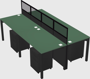 Shared rectangular cubicle