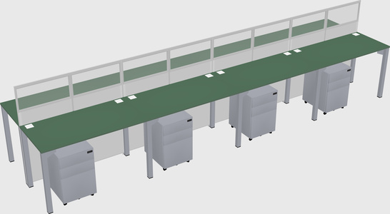 Shared rectangular cubicle