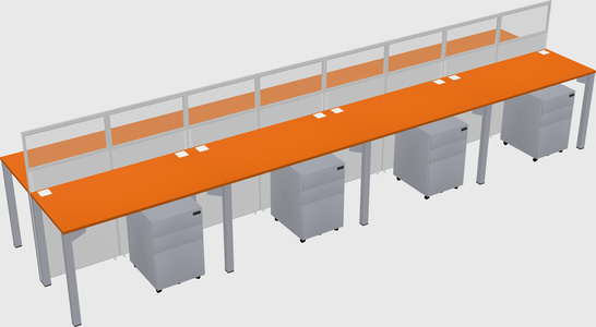 Shared rectangular cubicle