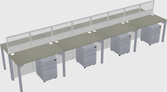 Shared rectangular cubicle