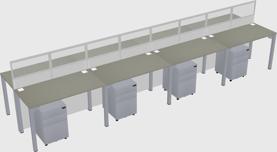 Shared rectangular cubicle
