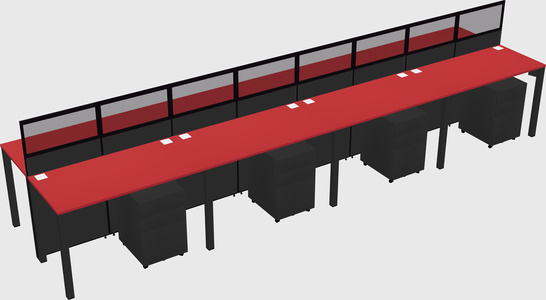 Shared rectangular cubicle