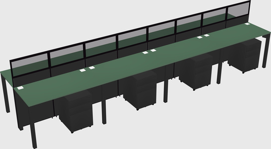 Shared rectangular cubicle