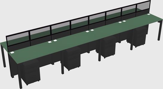 Shared rectangular cubicle