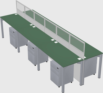 Shared rectangular cubicle