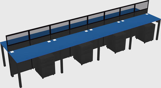 Shared rectangular cubicle