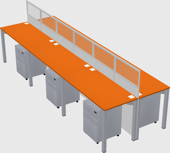 Shared rectangular cubicle