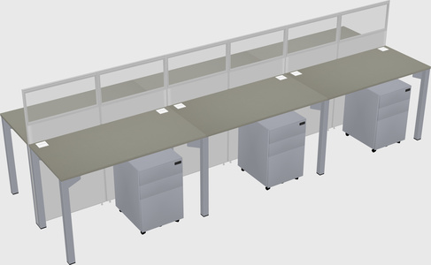 Shared rectangular cubicle