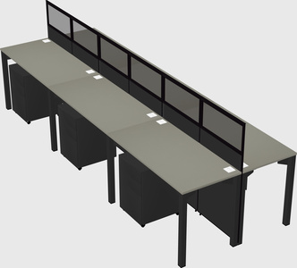 Shared rectangular cubicle