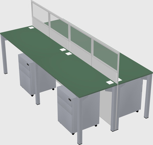 Shared rectangular cubicle
