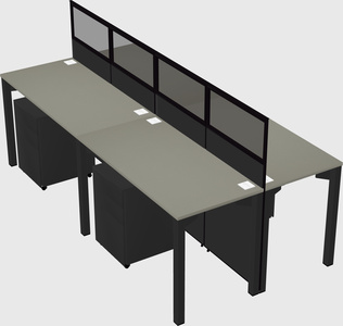 Shared rectangular cubicle