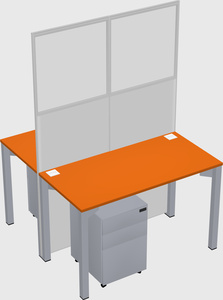 Shared rectangular cubicle