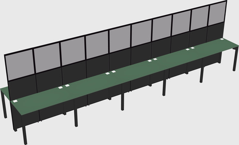 Shared rectangular cubicle