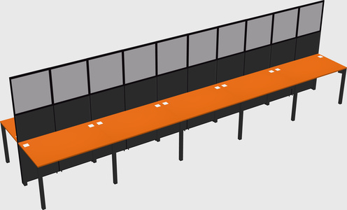 Shared rectangular cubicle