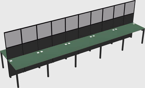 Shared rectangular cubicle