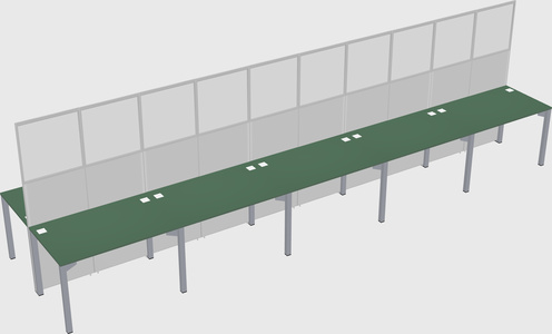Shared rectangular cubicle