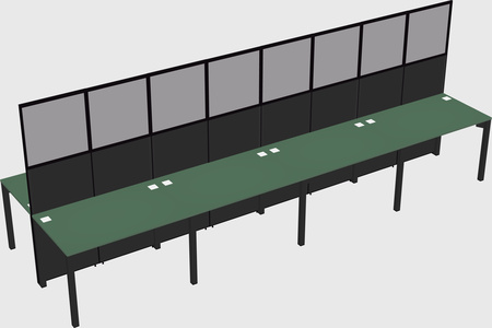 Shared rectangular cubicle