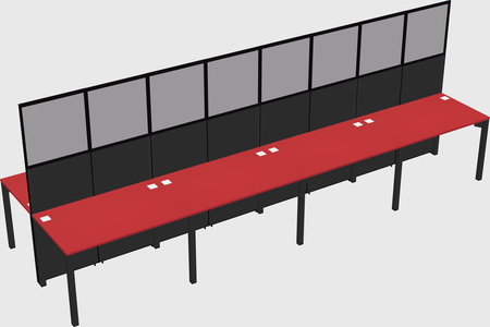 Shared rectangular cubicle