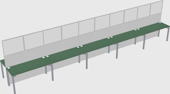 Shared rectangular cubicle