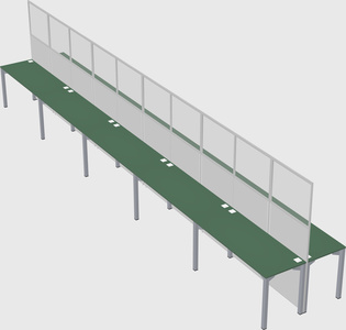 Shared rectangular cubicle