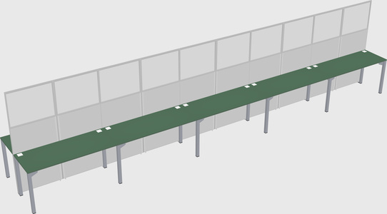 Shared rectangular cubicle