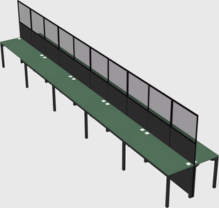 Shared rectangular cubicle
