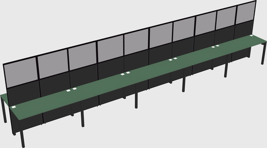 Shared rectangular cubicle