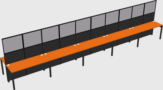 Shared rectangular cubicle