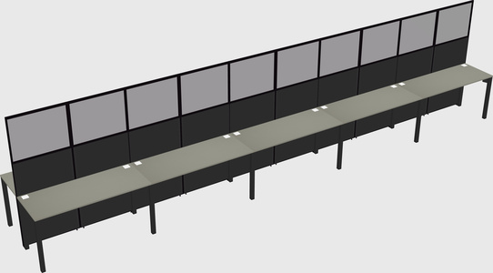 Shared rectangular cubicle