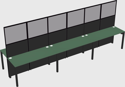 Shared rectangular cubicle